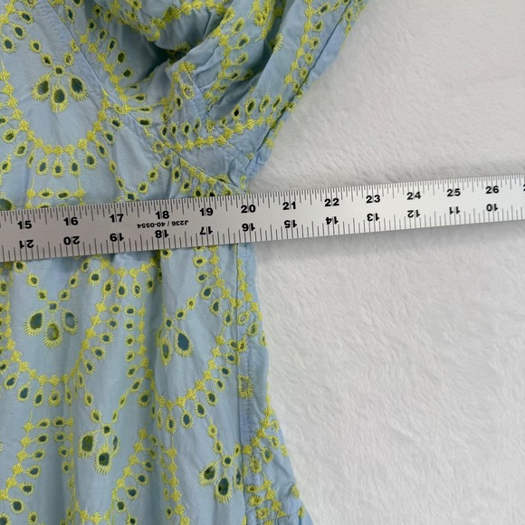 Devotion Twins Amorgos Women's Blue & Yellow Eyelet Embroidered‎ Dress - Small - Picture 2 of 7